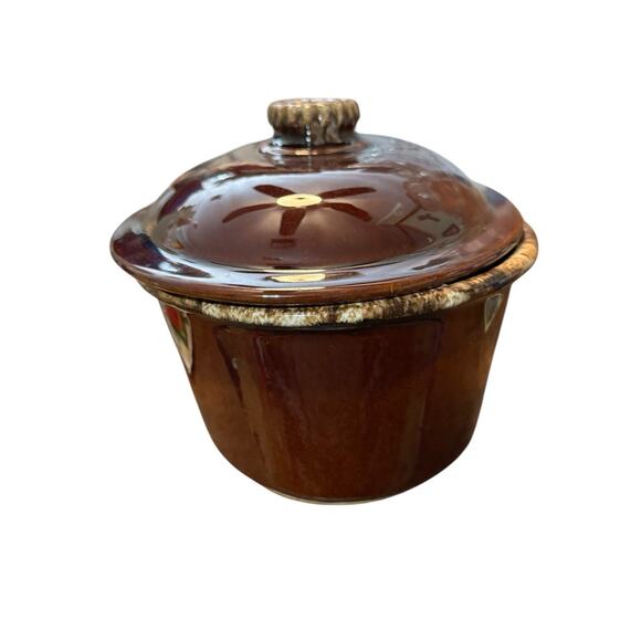 Hull Pottery Drip Glaze Casserole Dish Lid Oven Proof Brown Oval Vintage 10” - Picture 3 of 10